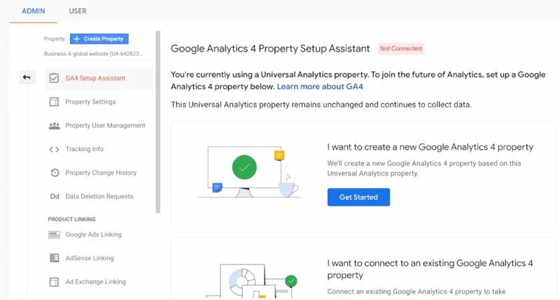 Google's Set Up Assistant for GA4