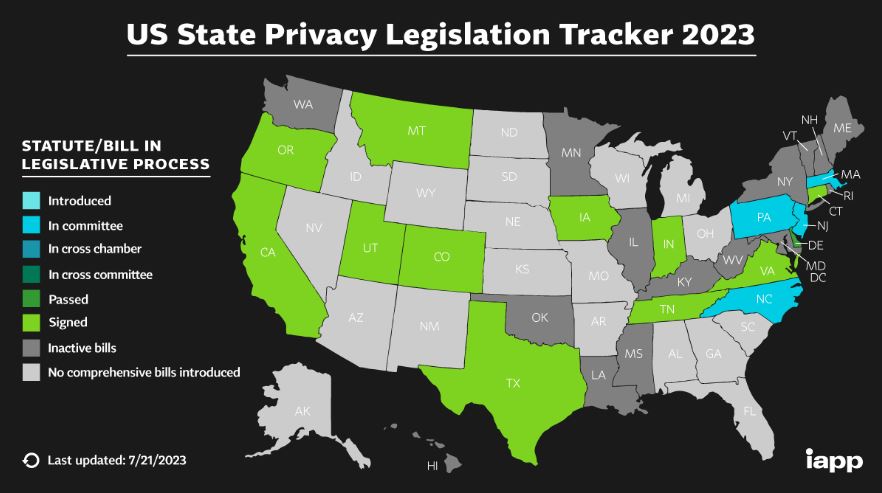 Privacy Legislation Tracker Map
